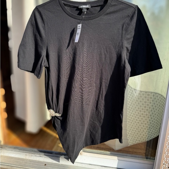 NWT Women’s Express Bejeweled Short-Sleeve Top - Picture 4 of 4